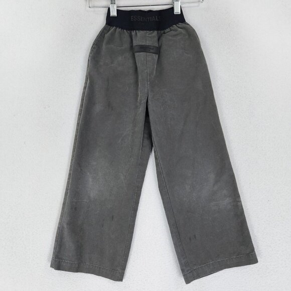 Fear Of God Pants Boys 6 7 Gray Wide Leg Essentials Kids Pull On Youth Casual - Picture 1 of 16